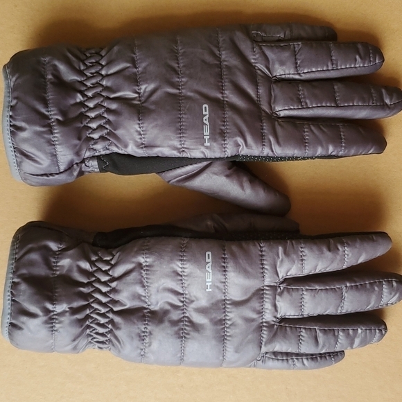 HEAD  black / gray windproof gloves Size small sherpa like lining . EUC - Picture 1 of 12